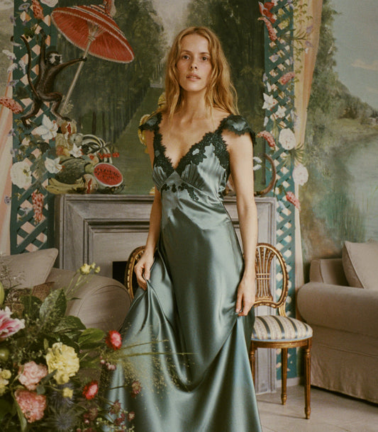 FIONA DRESS -- DULAC GREEN